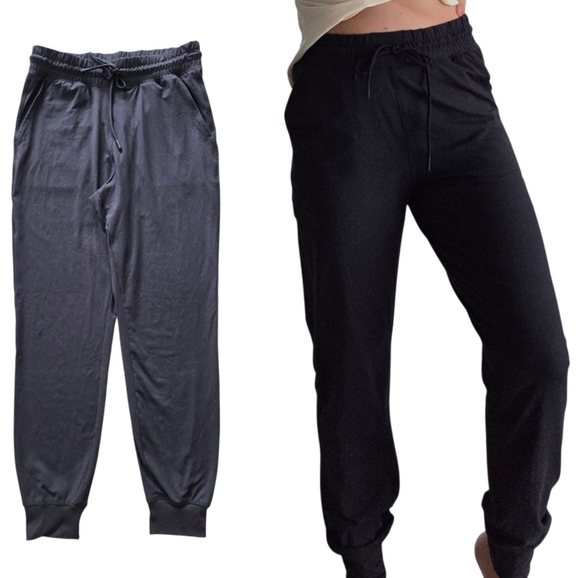 Fabletics Womens Black Jogger Pants Small Drawstring Pockets Athletic Lounge Gym - Picture 1 of 9